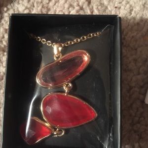 Modern reds pendant necklace